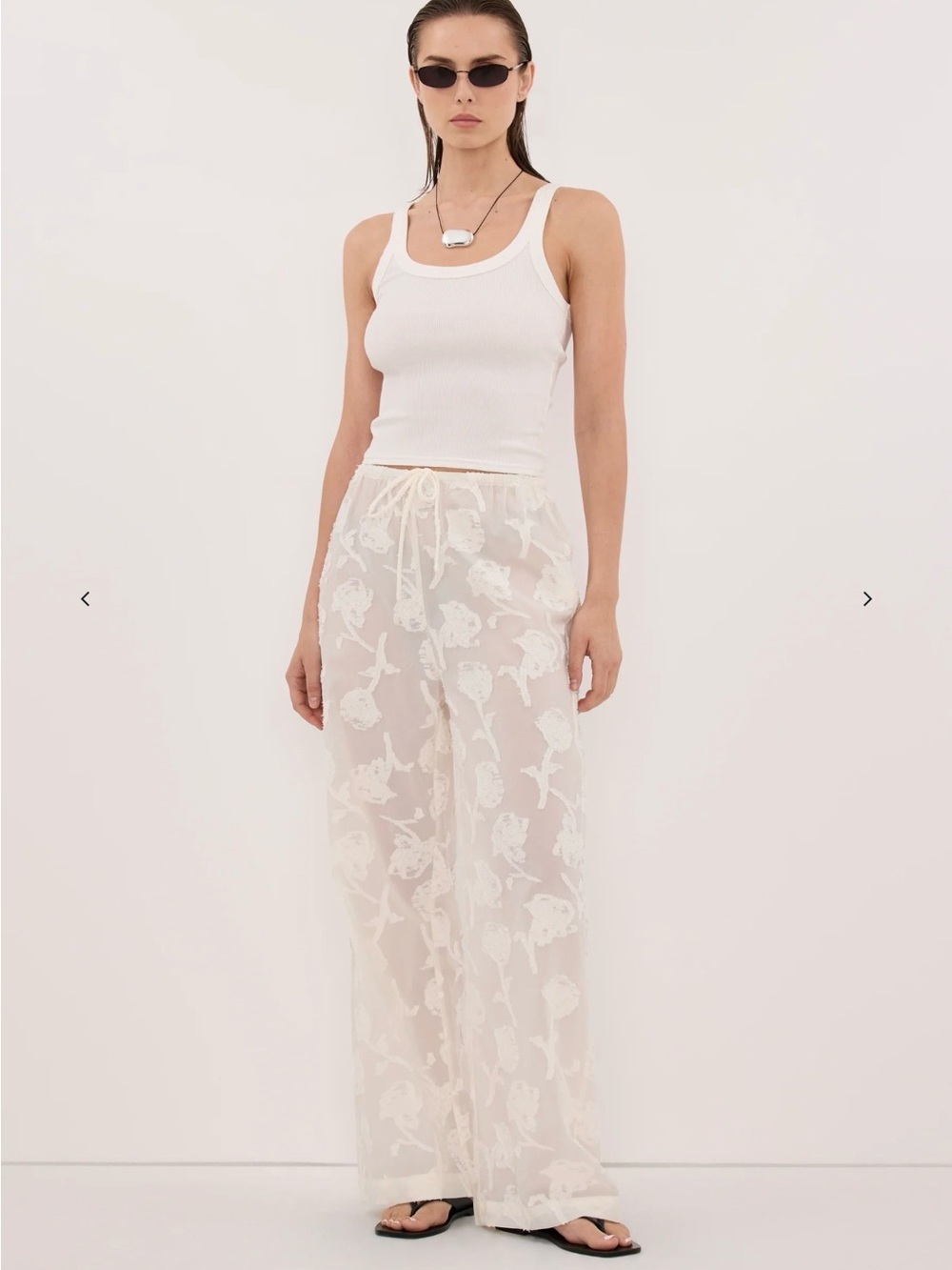 Dissh Off White Jacquard Pant NWT